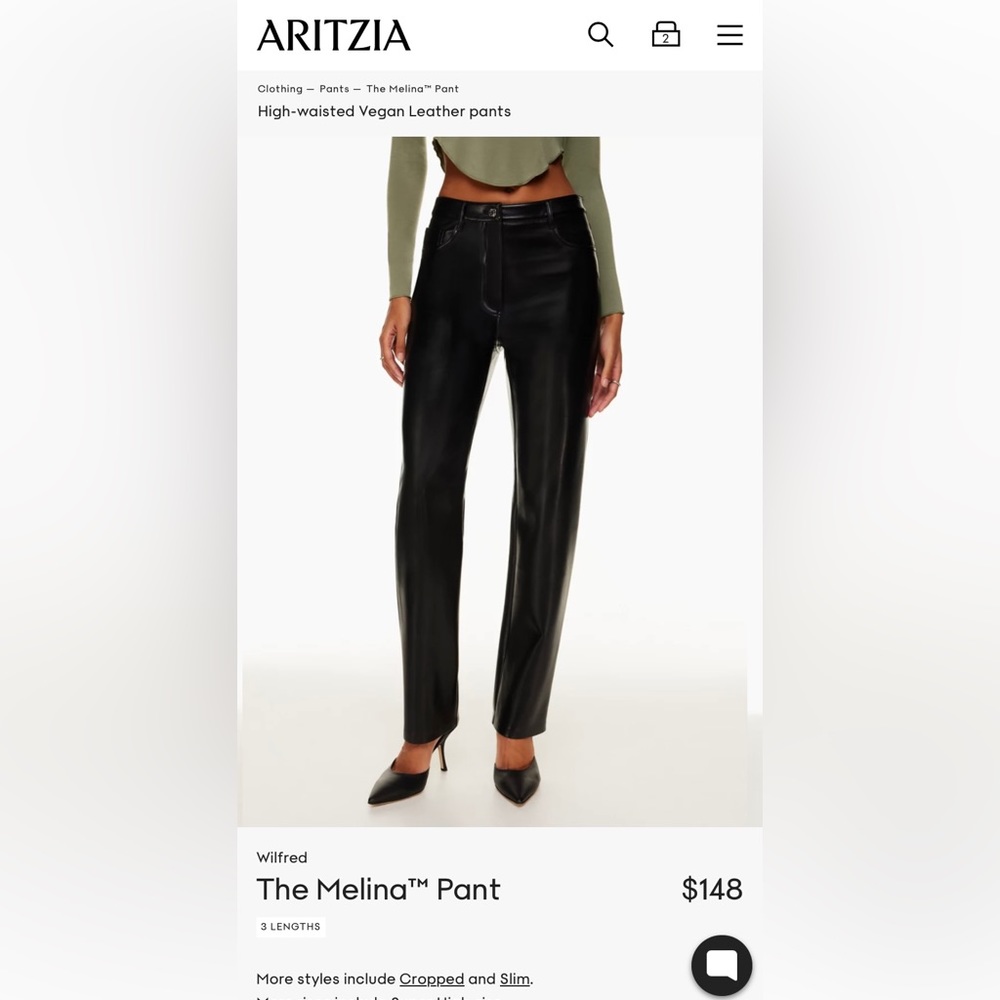 Aritzia Melina Vegan Leather Pants